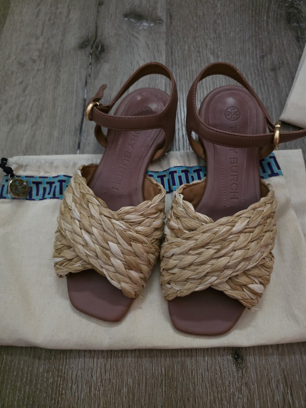 Tory Burch Kira Raffia Ankle Strap Sandal 6